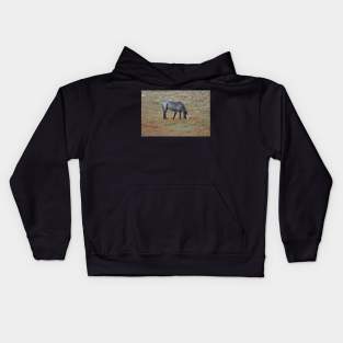 Grey Wild Horse Kids Hoodie